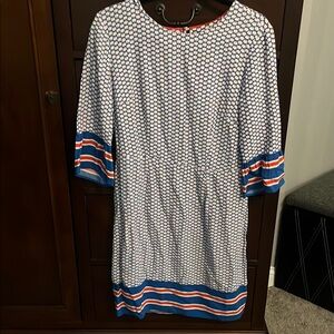 Boden Blue and Orange Patterned Dress size 8